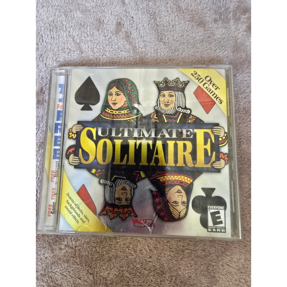 Ultimate Solitaire PC CD-ROM ValuSoft 2000 Vintage Windows 95 98 250 Games